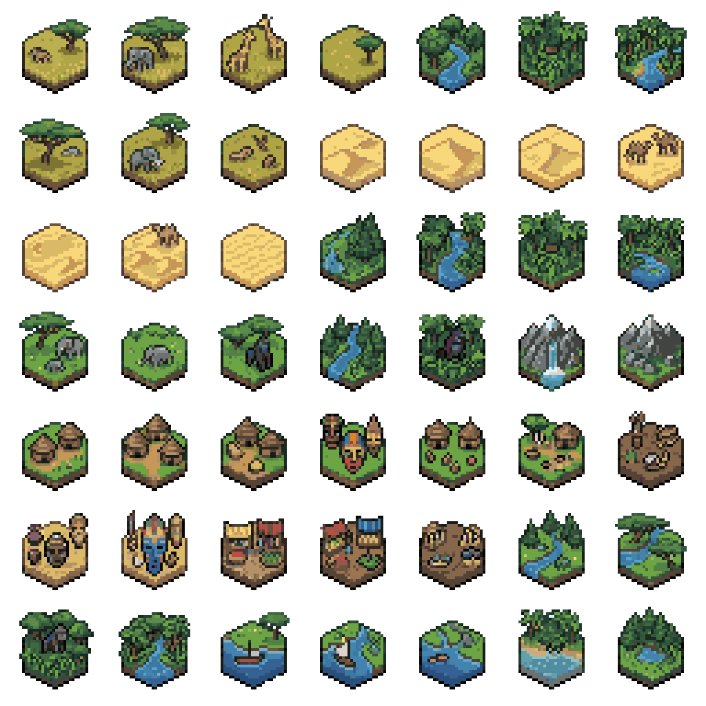 Hexagonal Tiles Pixel Art Generator example 1