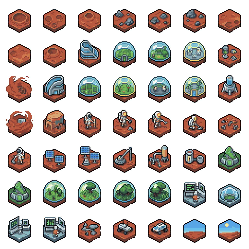 Hexagonal Tiles Pixel Art Generator example 3