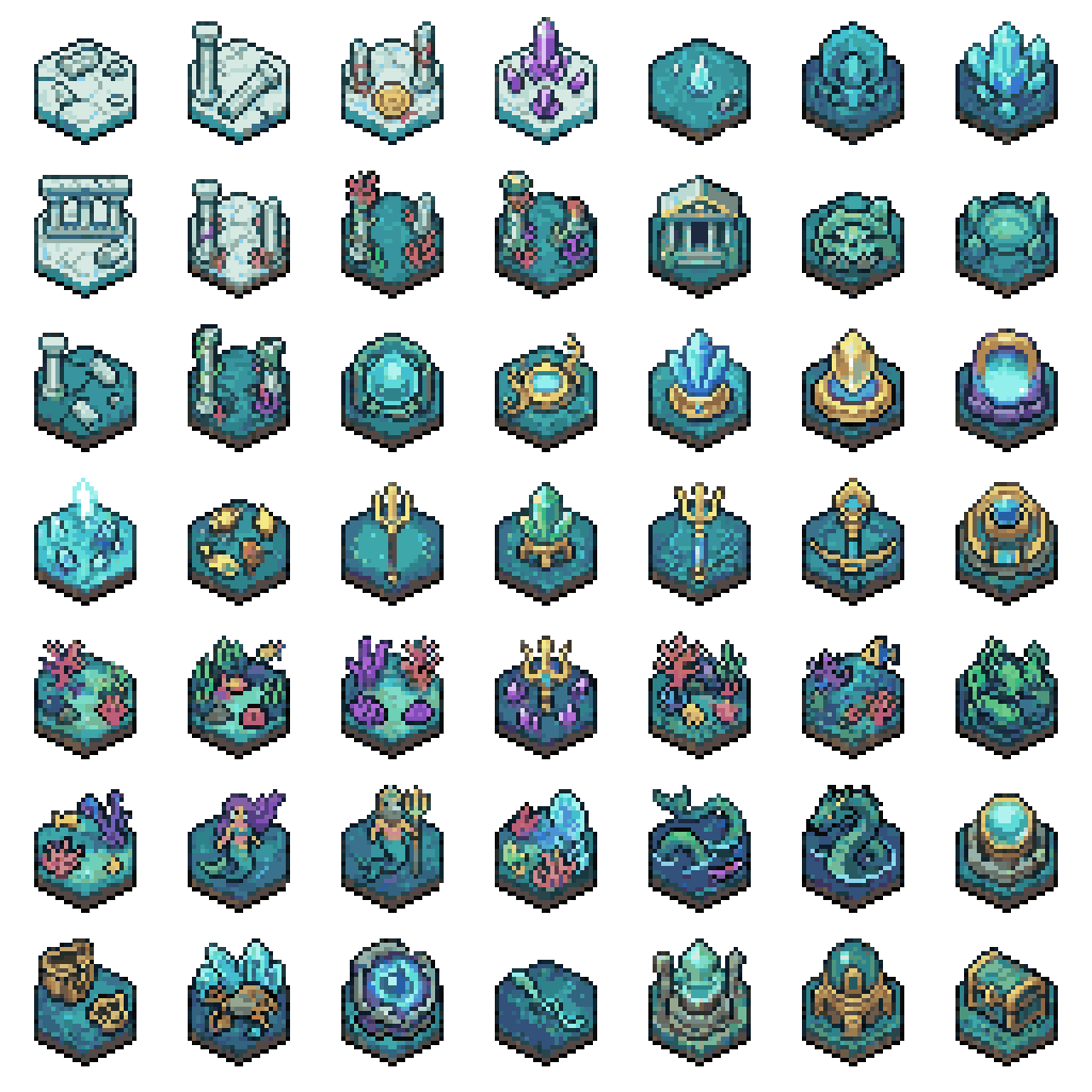 Hexagonal Tiles Pixel Art Generator example 2