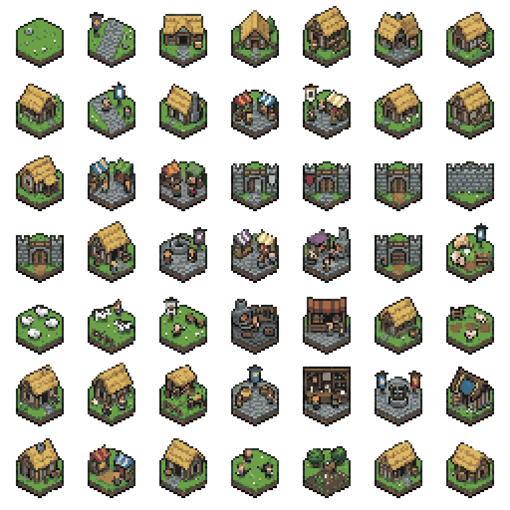 Hexagonal Tiles Pixel Art Generator example 4