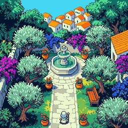 Vivid GBC Top-Down RPG Scene example 1