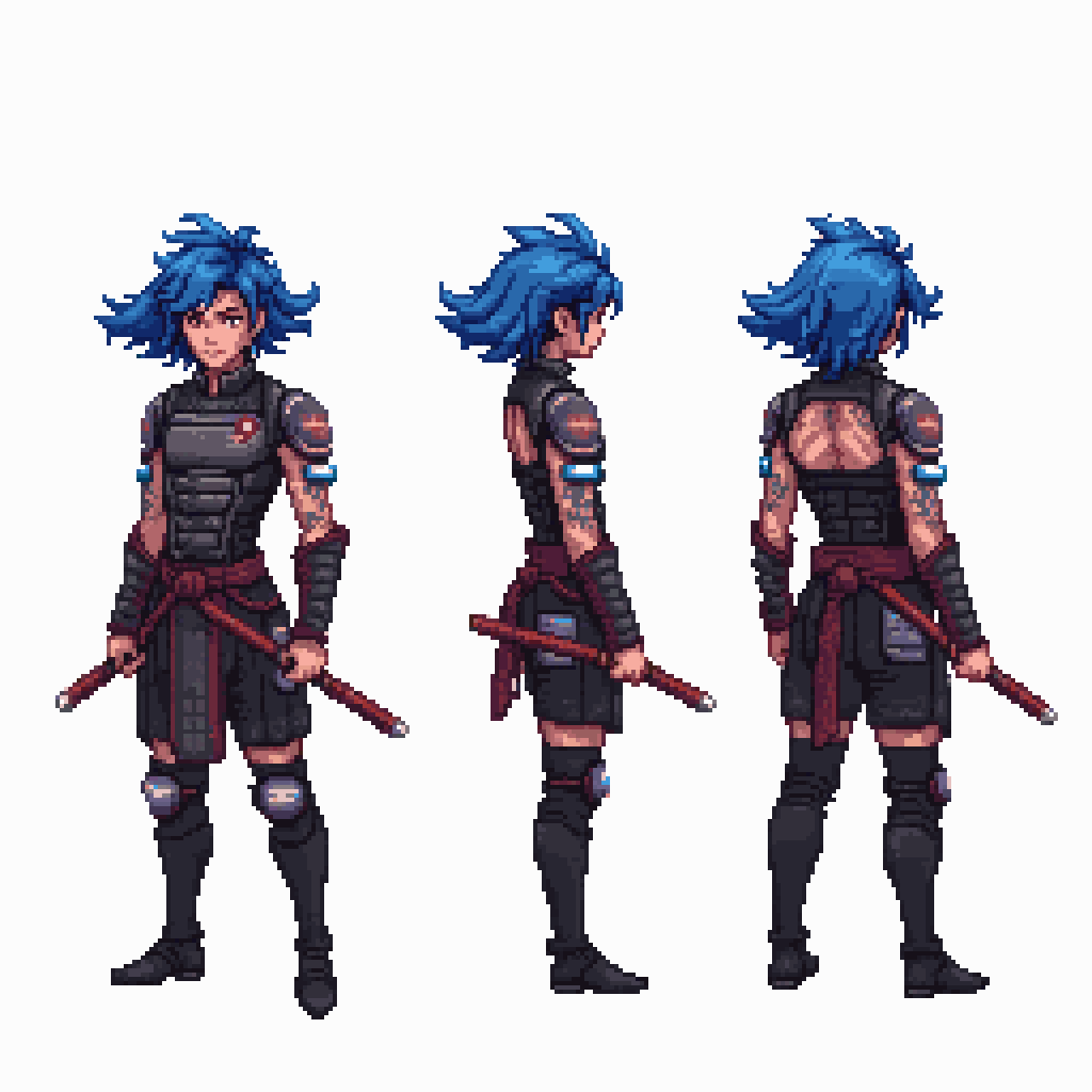 Character Turnaround Pixel Art Generator example 1