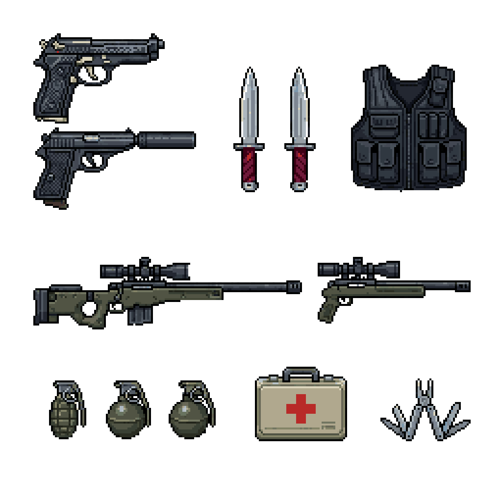 Inventory Items Pixel Art Generator example 5